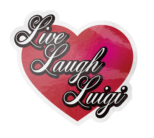 Live Laugh Luigi funny meme vinyl sticker for laptops and water bottles.