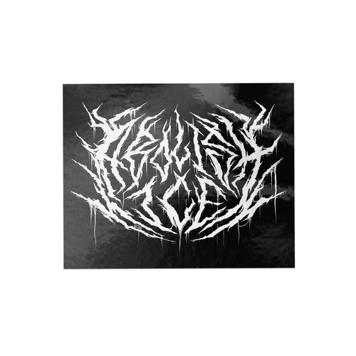 4 x 3 inch sticker with “Abolish ICE” in black metal style hand-drawn lettering – political vinyl decal.