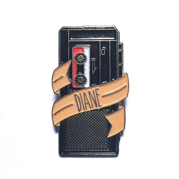 Diane Tape Recorder Lapel Pin