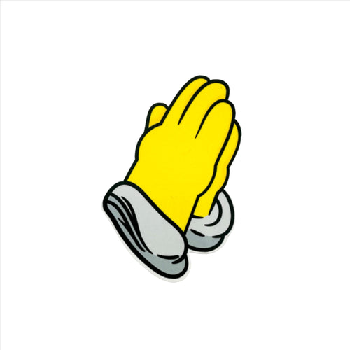 Yellow Praying Hands - Decorative Vinyl Sticker