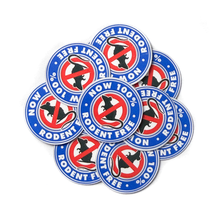 Mini 100% Rodent Free Prank Stickers – 1" x 1"
