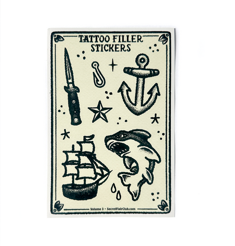 Tattoo Filler Stickers - Vol. 3 - 4 x 6 - 14 Mini-decals