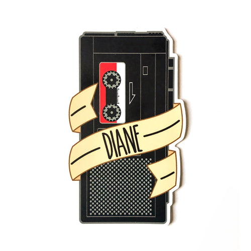 Diane Tape Recorder Sticker